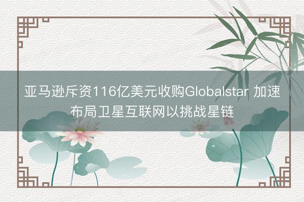 亚马逊斥资116亿美元收购Globalstar 加速布局卫星互联网以挑战星链