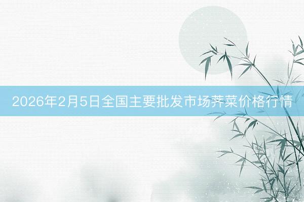 2026年2月5日全国主要批发市场荠菜价格行情