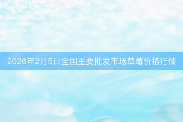 2026年2月5日全国主要批发市场草莓价格行情