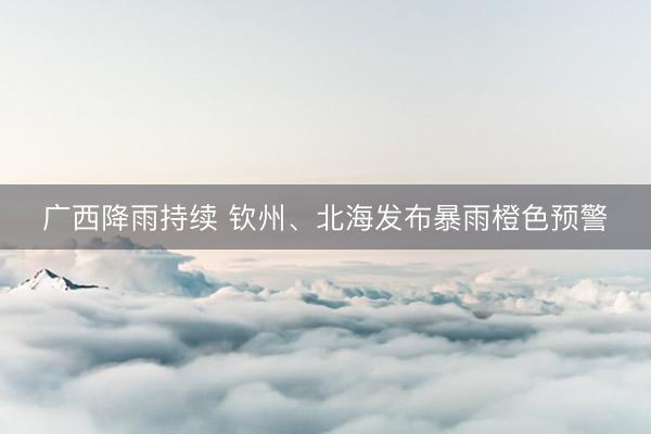 广西降雨持续 钦州、北海发布暴雨橙色预警