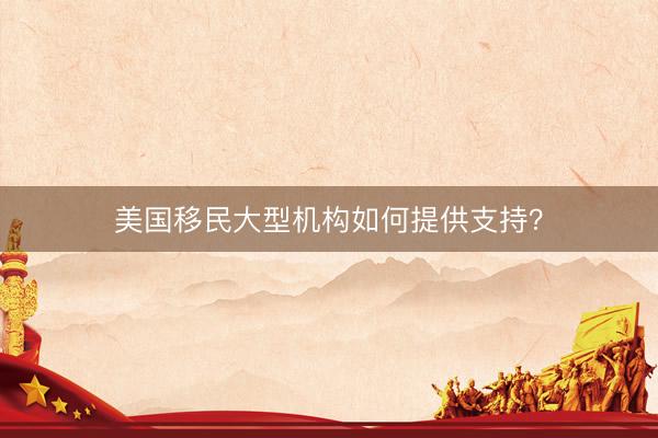 美国移民大型机构如何提供支持？