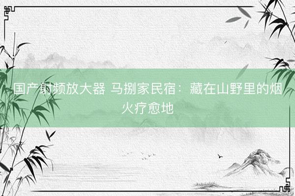 国产射频放大器 马捌家民宿：藏在山野里的烟火疗愈地