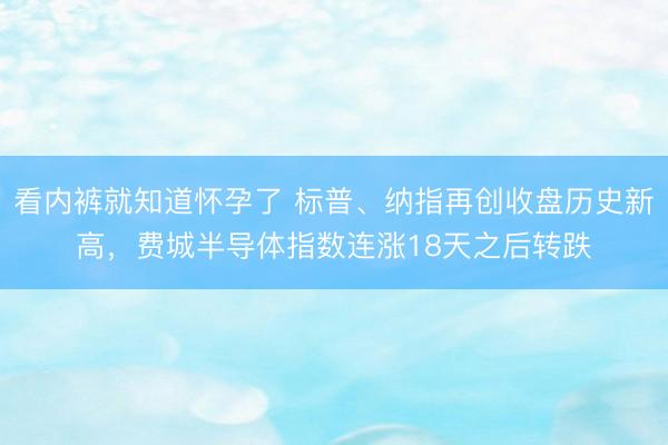 看内裤就知道怀孕了 标普、纳指再创收盘历史新高,费城半导体指数连涨18天之后转跌
