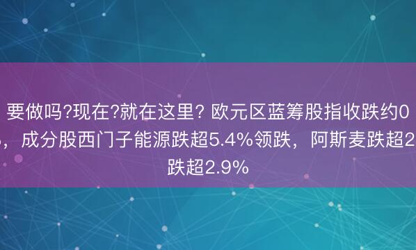要做吗?现在?就在这里? 欧元区蓝筹股指收跌约0.4%，成分股西门子能源跌超5.4%领跌，阿斯麦跌超2.9%