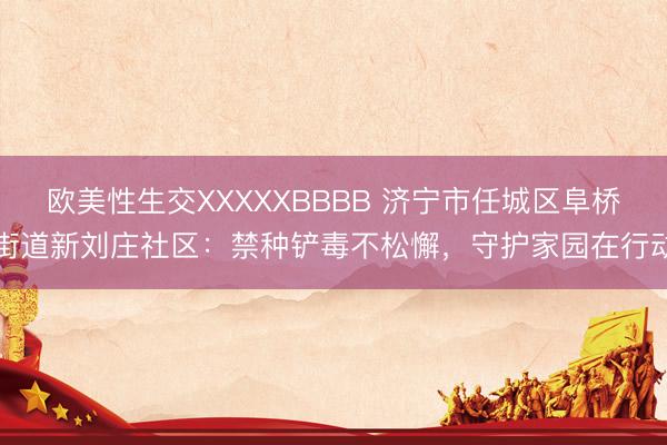 欧美性生交XXXXXBBBB 济宁市任城区阜桥街道新刘庄社区：禁种铲毒不松懈，守护家园在行动