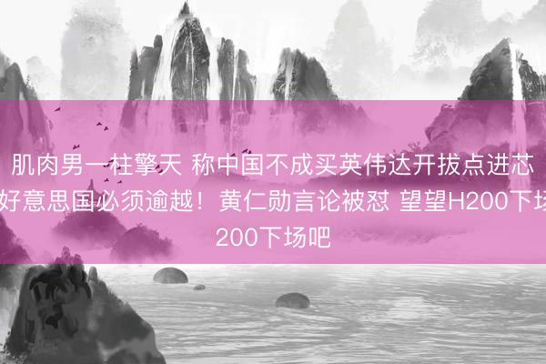 肌肉男一柱擎天 称中国不成买英伟达开拔点进芯片 好意思国必须逾越！黄仁勋言论被怼 望望H200下场吧