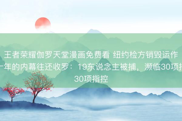 王者荣耀伽罗天堂漫画免费看 纽约检方销毁运作近十年的内幕往还收罗：19东说念主被捕，濒临30项指控