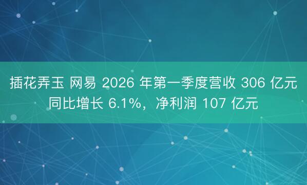 插花弄玉 网易 2026 年第一季度营收 306 亿元同比增长 6.1%，净利润 107 亿元