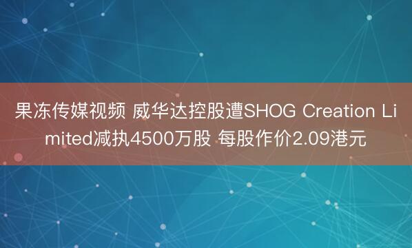 果冻传媒视频 威华达控股遭SHOG Creation Limited减执4500万股 每股作价2.09港元