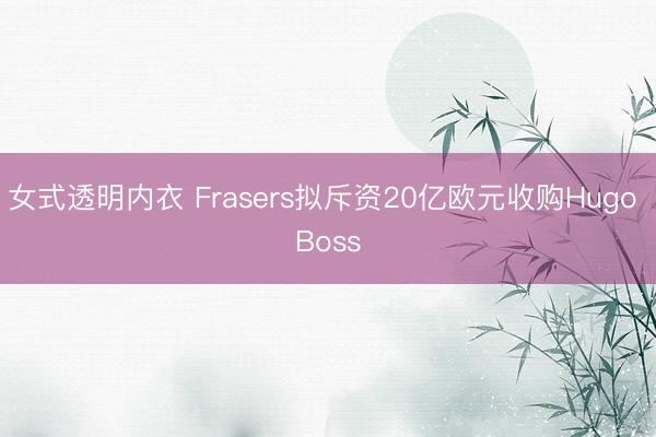 女式透明内衣 Frasers拟斥资20亿欧元收购Hugo Boss