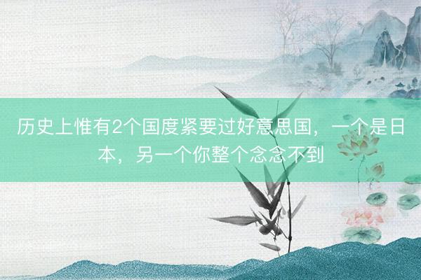 历史上惟有2个国度紧要过好意思国，一个是日本，另一个你整个念念不到