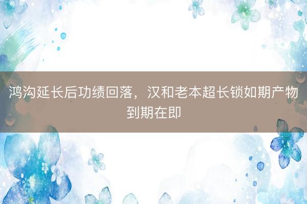 鸿沟延长后功绩回落，汉和老本超长锁如期产物到期在即