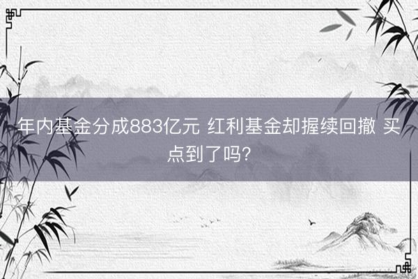 年内基金分成883亿元 红利基金却握续回撤 买点到了吗？